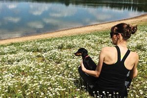 Nicki with Dog by Lake