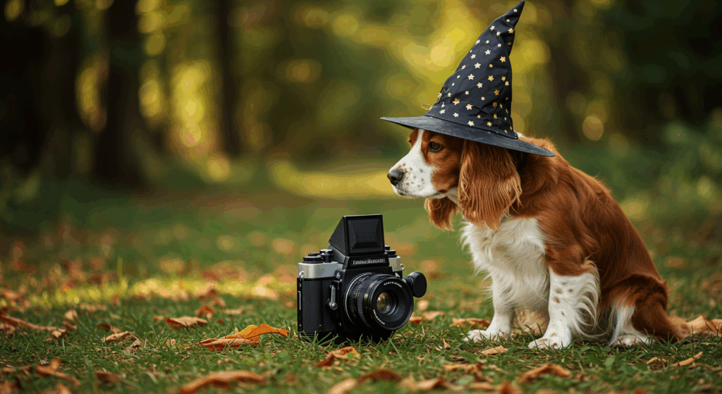 Witch dog with camera